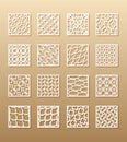 12 laser patterns for room walls in the Arabic style. Traditional oriental ornament in a rectangle for the design of a