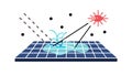 Laser-Powered Solar Panel: Advanced Energy Technology, vector design Generative AI Royalty Free Stock Photo