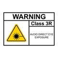 Laser radiation danger class 3R label icon, safety information symbol vector illustration