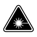 Laser radiation danger label icon, safety protection information symbol vector illustration