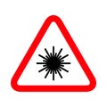 Laser radiation danger label icon, safety protection information symbol vector illustration