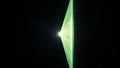 Laser ray abstract emitter clear and through the dust. Beautiful 3d animation of the vertical motion laser beam flashing