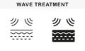 Laser Removal of Skin Problem Pictogram. Ultrasonic Wave Influence on Skin Line and Silhouette Icon Set. Skin Barrier