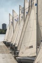 Laser sailing boats in Lake Minnetonka in Minneapolis, USA