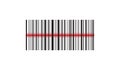 Laser Scanning label with barcode. Realistic barcode icon. Vector illustration