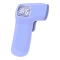Laser scanning thermometer icon, cartoon style