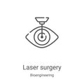 laser surgery icon vector from bioengineering collection. Thin line laser surgery outline icon vector illustration. Linear symbol