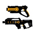 Laser tag gun game icon. Vector laser tag futuristic logo weapon Royalty Free Stock Photo