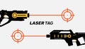 Laser tag gun game icon. Vector laser tag futuristic logo weapon Royalty Free Stock Photo