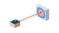 Laser target aiming system, isometric flat vector, vector design Generative AI Royalty Free Stock Photo