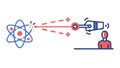 Laser Targeting Atom Quantum Technology Scientific Experiment Vector, vector design Generative AI Royalty Free Stock Photo