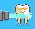 Laser teeth whitening concept. Royalty Free Stock Photo