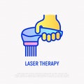 Laser therapy thin line icon. Modern vector illustration of medical rehabilitation