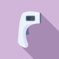 Laser thermometer health icon flat vector. Contact free equipment