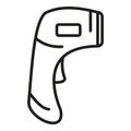 Laser thermometer health icon outline vector. Contact free equipment