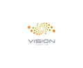 Laser vision correction, clinic logo concept. Abstract dots logo. Medical technology of eye health, vision restoration