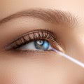 Laser vision correction. Woman's eye. Human eye. Woman eye with Royalty Free Stock Photo