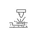 Laser wood cutting icon. Element of laser application in production for mobile concept and web apps illustration. Thin line icon