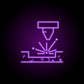 Laser wood cutting icon. Elements of Laser in neon style icons. Simple icon for websites, web design, mobile app, info graphics