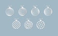 Lasercut ball toy modern pattern of lines stripes Christmas theme Design element of a lasercut Christmas toys balls for laser Royalty Free Stock Photo