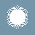 Lasercut lace doily design Round pattern ornament Template mockup of a round white lace doily napkin lasercut frame Design element