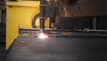 Lasercutting close-up from machinery industry