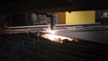 Lasercutting close-up from machinery industry