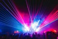 Lasers at a rave, party, club Royalty Free Stock Photo