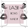 Lash brow makeup square banner