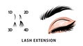 lash extension beauty illustration, eyelash treatment, beauty care products vector art