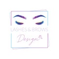 Eyelashes and Eyebrows make up design logo, Vector logo design for beauty salon