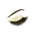 Lashes with glitter vector illustration Royalty Free Stock Photo