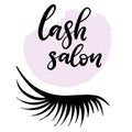 Lashes lettering vector illustration Royalty Free Stock Photo