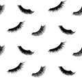 Lashes Vector seamless pattern. Closed eyes background. Repeat fashion illustration