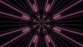 lashing beams in moving space tunnel. Design. Space tunnel with flashing bright rays on black background. Neon beams