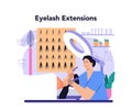 Lashmaker concept. Eyelash extension, eyelashes volume correction