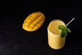 Lassi drink is smoothies or milkshake on dark background