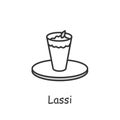 Lassi line icon. Traditional Indian drink.Editable vector illustration