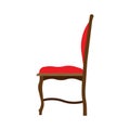 ÃÂ¡lassic chair side view comfortable elegance brown stylish furniture vector icon. Vintage luxury seat interior room