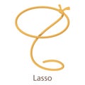 Lasso icon, isometric 3d style