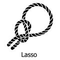 Lasso icon, simple black style