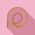 Lasso rope icon flat vector. Western circle