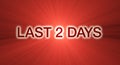 Last 2 days sale banner in red Royalty Free Stock Photo