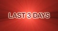 Last 3 days sale banner in red Royalty Free Stock Photo