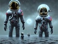 Last astronaut on flooded planet, Generative AI Illustration