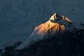 Last beam on Cho Oyu slope Royalty Free Stock Photo