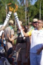 Last carriers of Olympic Rio2016 torch relay