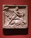 Mithras killing a bull. Ancient Roman marble relief