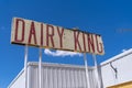 Abandoned Dairy King restaurant, boarded up and closed