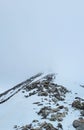 Summiting a 14,000ft mountain on a cloudy day Royalty Free Stock Photo